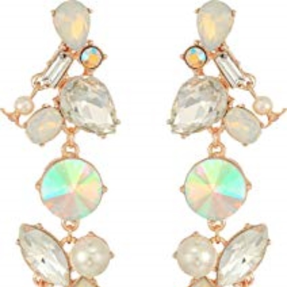 Betsey Johnson Jewelry - Betsey Johnson Mixed Stone Linear Drop Earrings